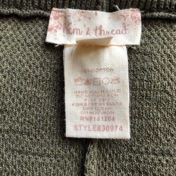 Hem & Thread Camo Knit Jogger Pants Green Drawstring Lounge Womens Size Small - Picture 13 of 15